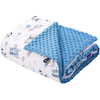 JUKKI Soft Baby Blanket 100x140cmBalloon Travel Blue & Denim Minky
