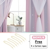 Curtain Black Out me cut out stars132 x 240 cm 2 PCS - Purple Pink