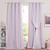 Curtain Black Out me cut out stars132 x 240 cm 2 PCS - Purple Pink