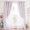 Curtain Black Out me cut out stars132 x 240 cm 2 PCS - Grey Pink