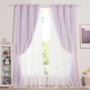 Curtain Black Out me cut out stars132 x 240 cm 2 PCS - Purple Pink