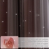 Curtain Black Out me cut out stars132 x 240 cm 2 PCS - Grey Pink