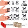 3D Stereo Butterfly Αυτοκόλλητα Πολλαπλών Χρήσεων 72 τμχ Τοίχου Ψυγείου Πόρτας Πεταλούδες Black