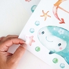 Wall Stickers - 8 Sheets Kids Room Decor - Wall Decor - Mermaid - 22 x 30 cm per sheet - for Boys and Girls - Set 1
