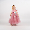 Dusty Rose One-Shoulder Tulle Dress with 3D Flowers – Girls’ Long Party Dress