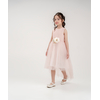 Girls’ Pink Baptism Dress with Asymmetrical Tulle Skirt & Flower Belt