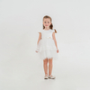 White Lace & Tulle Girls' Dress with Satin Belt & Bow