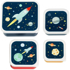A little lovely company Σετ 4 δοχεία φαγητού Lunch & Snack Box Space SBSESP21
