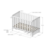 Baby Crib Bambi 2 in 1 60x120cm 3rd Levels White