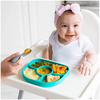 Bbluv Yumi Non-Slip Silicone Divided Plate & Spoon Lime B0153-L