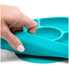 Bbluv Yumi Non-Slip Silicone Divided Plate & Spoon Aqua B0153-A