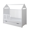 Baby Cradle House 2 in 1 for mattress 60x120 cm with Drawer White
