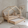 Luletto Housebed Bello Duo  Plus Wooden House Bed for Kids with Rails & Sleeping Drawer