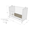 Glamor 2 in 1 Baby Crib 3 Levels 60x120cm White