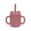 Petit Monkey Εκπαιδευτικό Ποτήρι Σιλικόνης με καλαμάκι Mahogany Rose PTM-SCLS1
