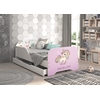 Toddler Miki Children Kids Bed Including Mattress + Drawer 160x80 - Pink Unicorn