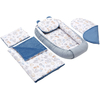 Jukki Baby Nest XXL For Babies 65x120 Set 5 pcs Balloon Friends & Denim Minky