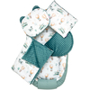 Jukki Baby Φωλιά XXL Για Βρέφη 65x120 Σετ 5 τμχ Balloon Travel & Σμαράγδι Minky