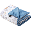 JUKKI Soft Baby Blanket 100x140cm Balloon Friends & Denim Minky