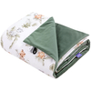 JUKKI Soft Baby Blanket 100x140cm Savanna Fun & Olive Velvet