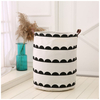 Cotton Laundry Bag Toy Storage Basket - Black White