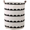 Cotton Laundry Bag Toy Storage Basket - Black White