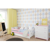 Παιδικό Κρεβάτι Kamile με Συρτάρι + Δώρο Στρώμα από 140 έως 180x80 cm Λευκό Ροζ