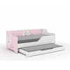 Children's Sofa Bed Lilu 2 in 1 160 x 80 cm with Drawer & 2nd sleeping position 160 x 80 cm + Gift 2 Mattresses - Princess