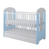 Ptilou Baby Crib 60x120cm 3 Levels (FREE mattress, Drawer) White Blue