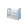 Ptilou Baby Crib 60x120cm 3 Levels (FREE mattress, Drawer) White Blue