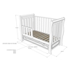 Baby Cradle Megan for mattress 60x120 cm with Drawer White