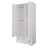 Serca two-door wardrobe with drawer 83x46x183cm White olcha