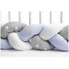 SENSILLO BRAIDED CRIB BUMPERS 210 CM – Blue and Grey Stars