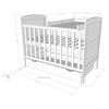 Baby Crib Philip 3 in 1 60x120cm 3rd Levels White