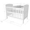 Baby Crib Philip 3 in 1 60x120cm 3rd Levels White