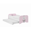 Παιδικό Κρεβάτι Miki 2 in 1 με Συρτάρι & 2η θέση ύπνου 160 x 80 cm + Δώρο 2 Στρώματα - Pink Panda