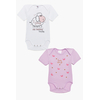 Pretty Baby Mommy Set of 2 Baby Cotton Bodysuits Short Sleeve White Pink