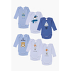 Pretty Baby Be Brave Set of 6 Baby Cotton Bodysuits Short Sleeve Blue
