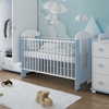 Βρεφική Κούνια Ptilou 60x120cm 3ων Επιπέδων (ΔΩΡΟ στρώμα, Συρτάρι) Λευκό Γαλάζιο