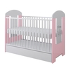 Ptilou Baby Crib 60x120cm 3 Levels (FREE mattress, Drawer) White PInk