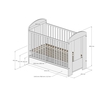 Ptilou Baby Crib 60x120cm 3 Levels (FREE mattress, Drawer) White Walnut