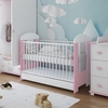 Ptilou Baby Crib 60x120cm 3 Levels (FREE mattress, Drawer) White PInk