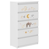 Children's Chest of Drawers R5 70x40x121cm Kitten