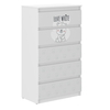 Children's Chest of Drawers R5 70x40x121cm White Bear