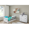 Stas Children's Bed 90x200cm with Drawer & Protective Rail White Grey