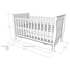 Baby Cradle Scarlet 3 in 1 for mattress 70x140 cm with Drawer Grey