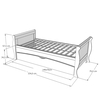 Baby Cradle Mason 3 in 1 for mattress 70x140 cm with Drawer Grey