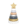 Jabadabado: Wooden Pyramid with Colored Rings Silver JB-W7157