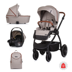 Chipolino Baby stroller 3 in 1 "Prestige" tiramisu KKPRS02503TR