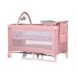 Chipolino Foldable travel cot with changing pad Luna pink marshmellow KOSILU254PM